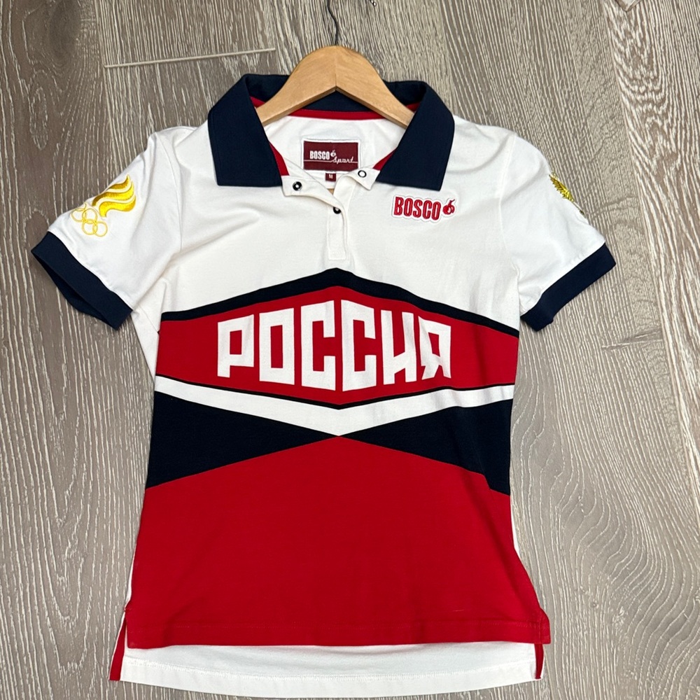 Bosco Women's Short Sleeve Polo Shirt - Red, White, and Black